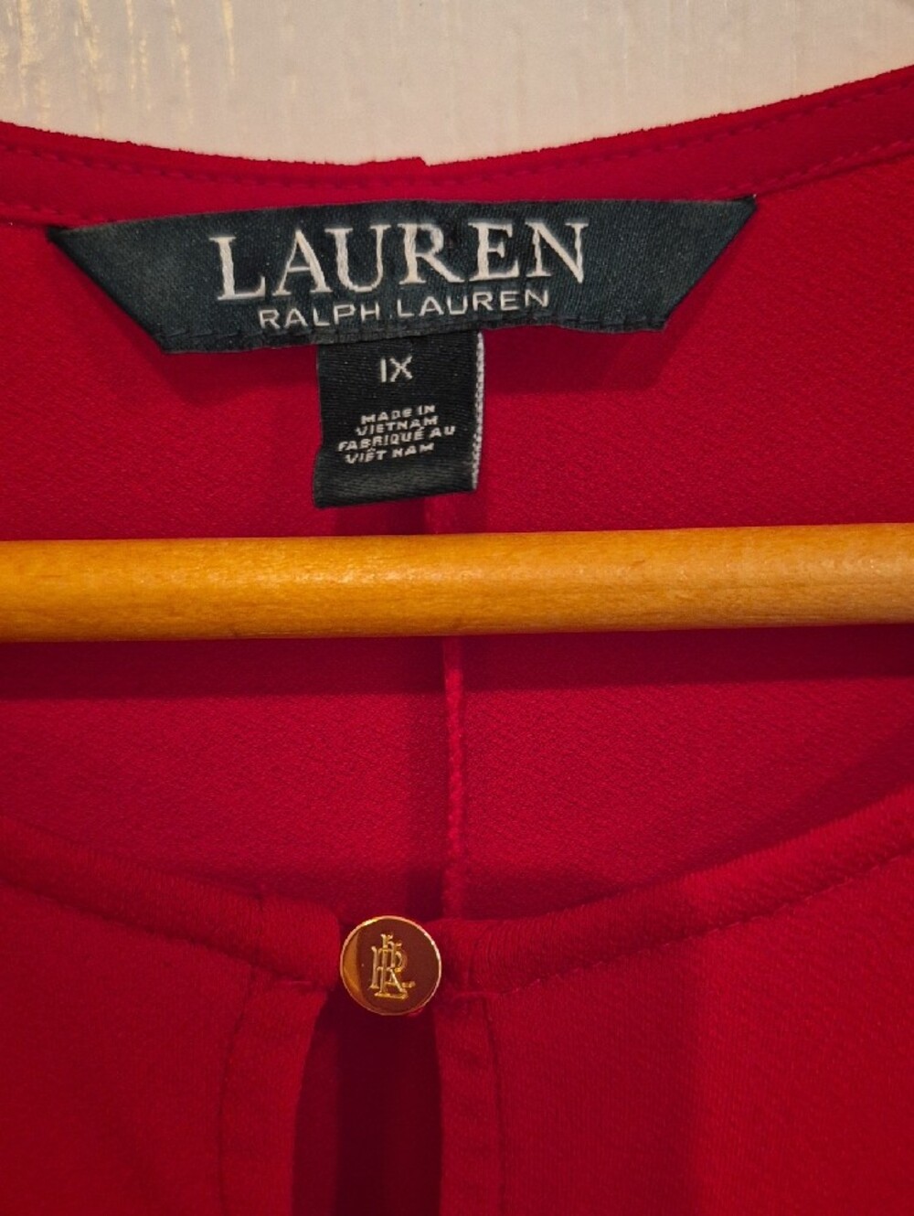 LAUREN Ralph Lauren Red Cold-Shoulder Tunic with Keyhole Button - Picture 3 of 11